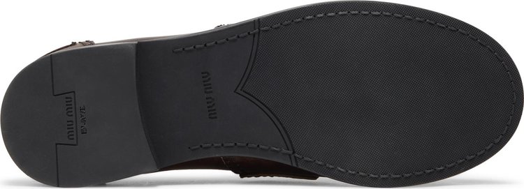 Miu Miu Wmns Vintage Effect Penny Loafer Ebony