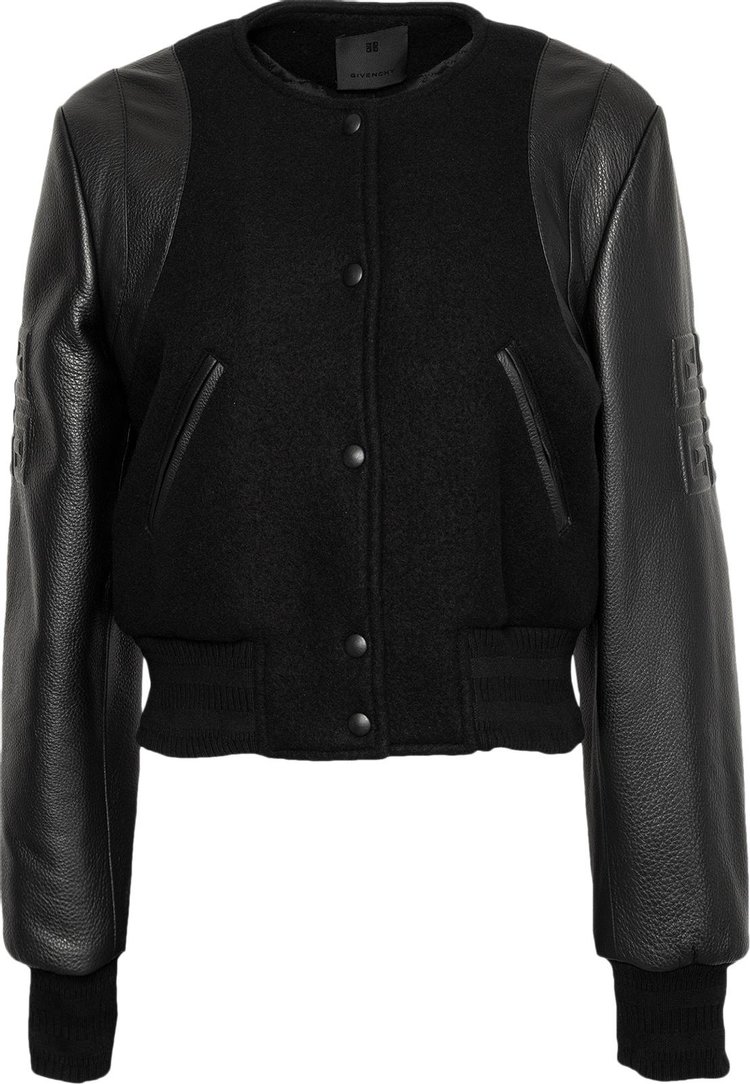 Givenchy Cropped Varsiry With Leather Inserts 'Black'