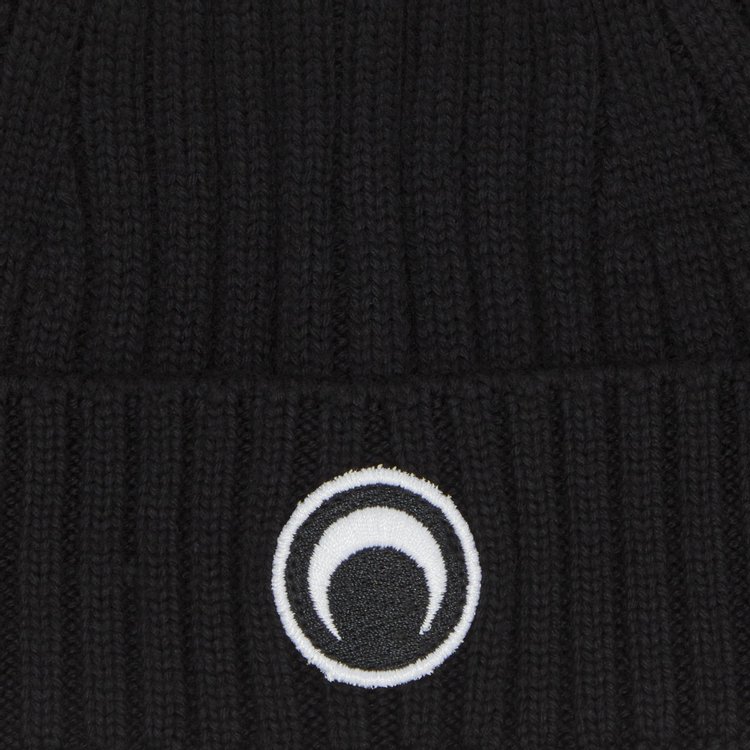 Marine Serre Mulesing Free Rib Beanie Black