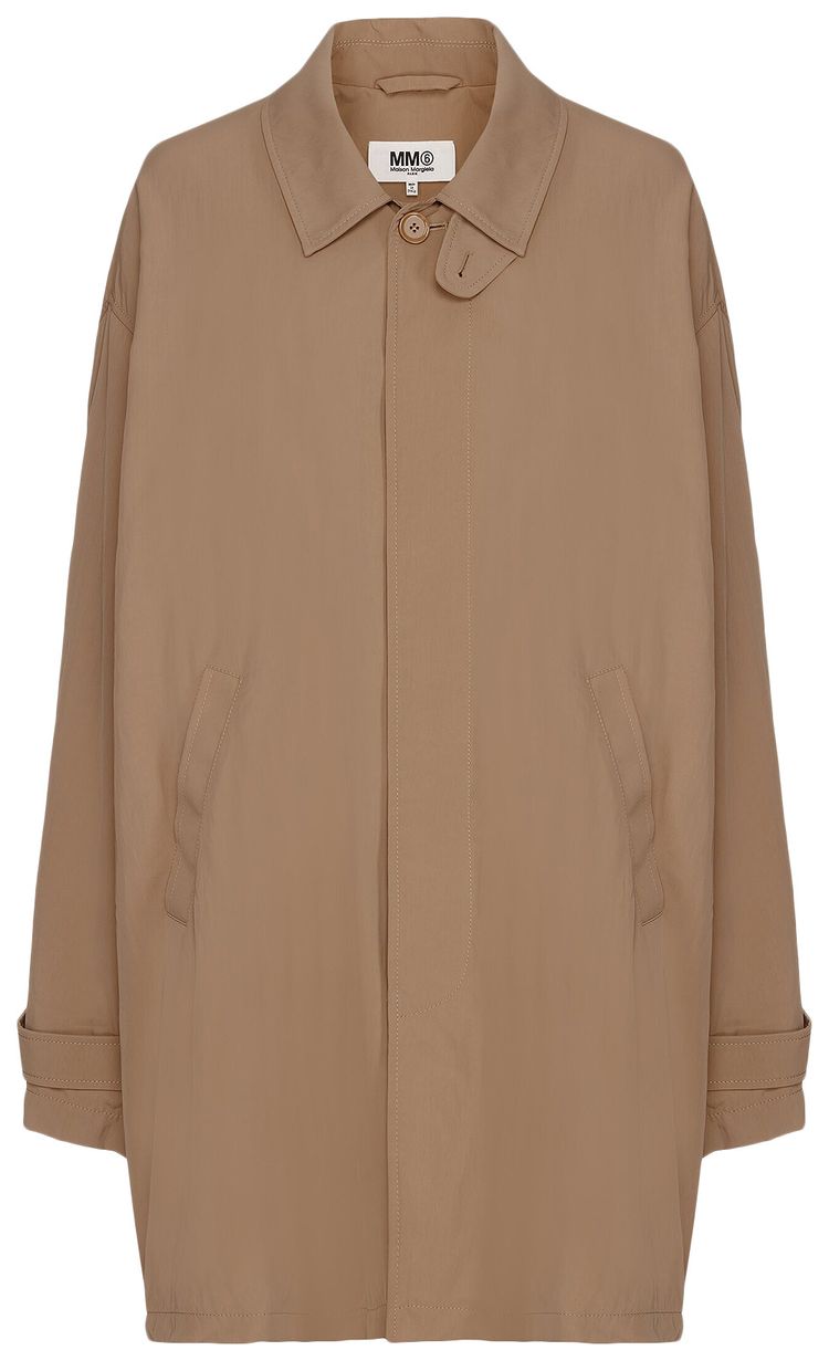 MM6 Maison Margiela Single Breasted Trench Coat Beige