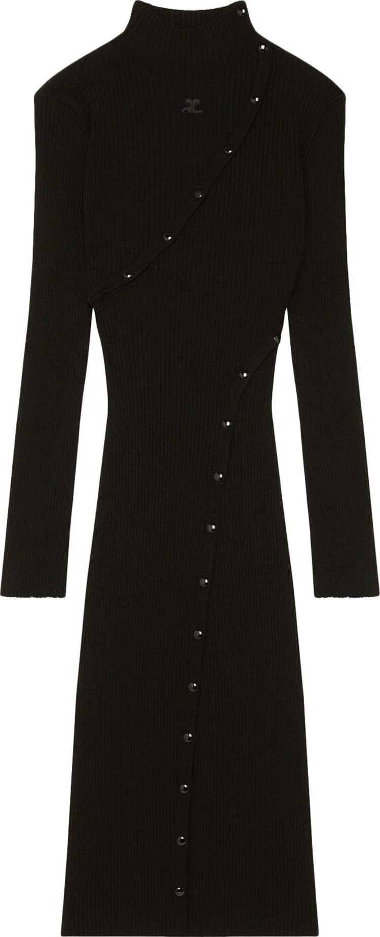 Courrèges Multistyling Rib Knit Long Dress 'Black'