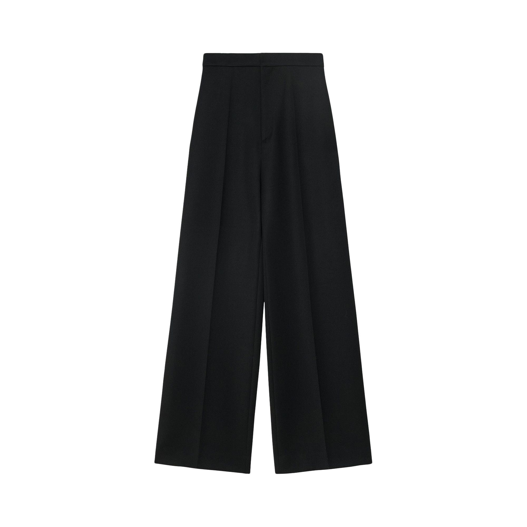 パンツ LOEWE PANTS (S540Y04XG1 BLACK) Cropped draped trousers in cotton and silk Black - LOEWE