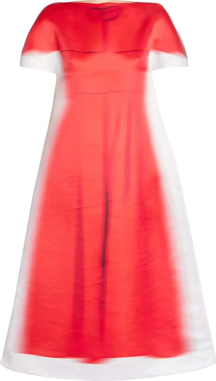 Loewe Blurred Print Dress 'Red/White'