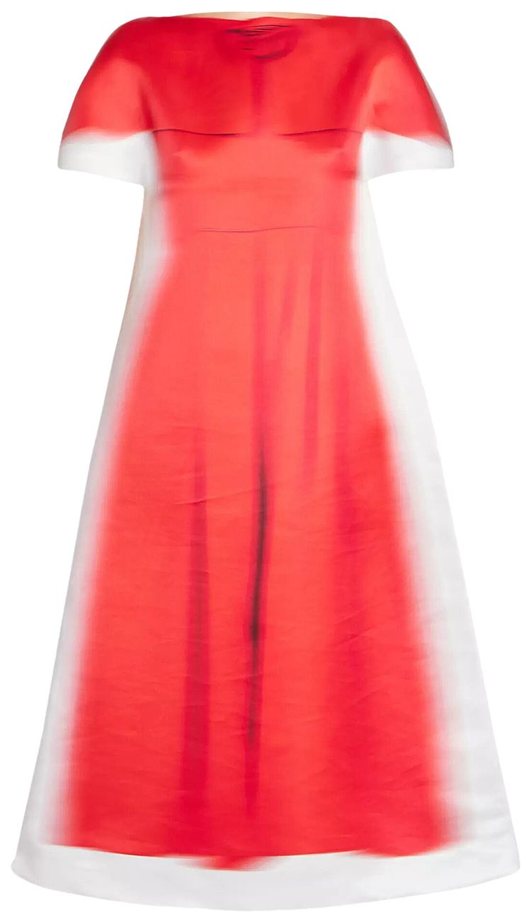 Loewe Blurred Print Dress RedWhite