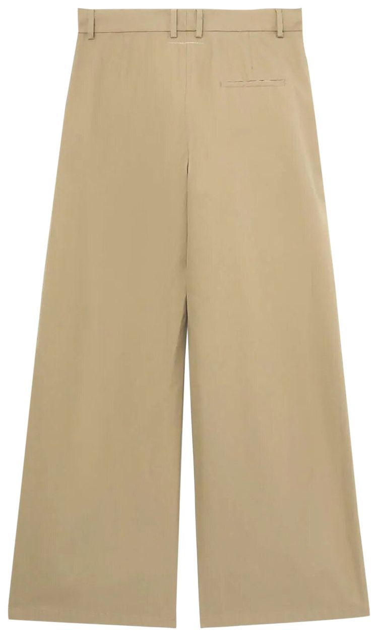 MM6 Maison Margiela Cotton Wide Leg Pants Beige