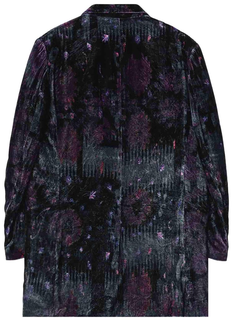 Yohji Yamamoto Pour Homme N Designed Collar Flap P Print Jacket Purple