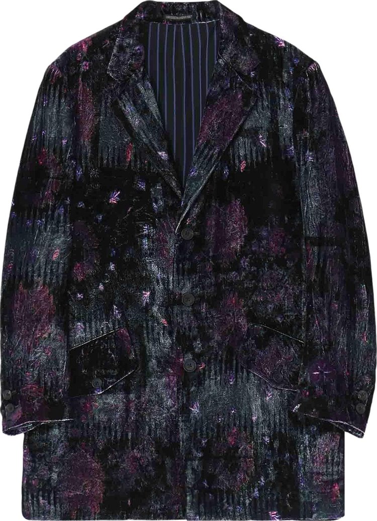 Yohji Yamamoto Pour Homme N-Designed Collar Flap P Print Jacket 'Purple'