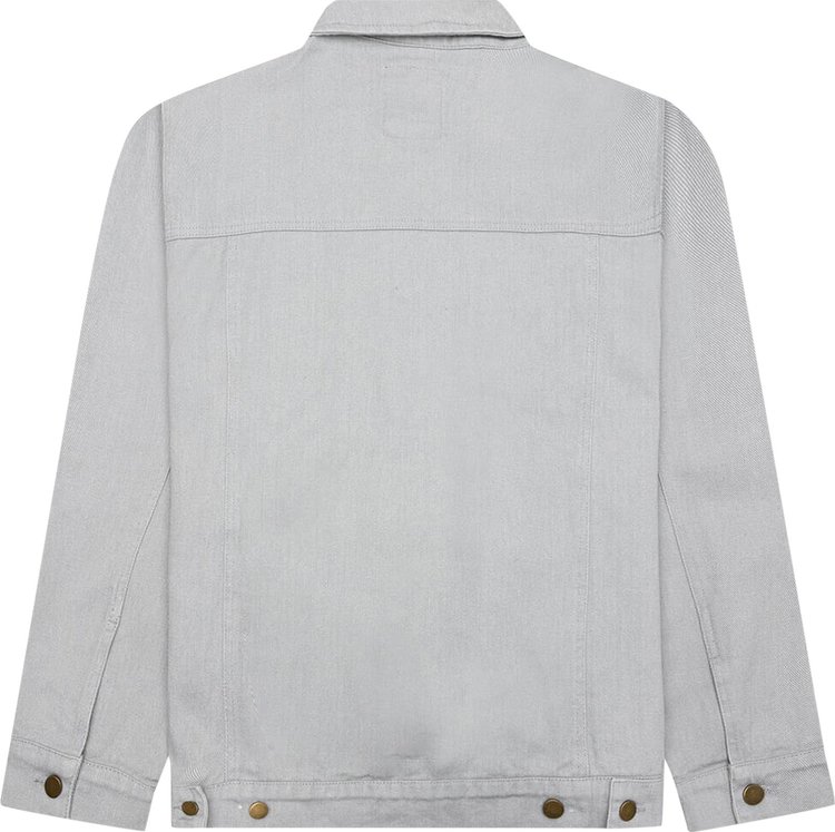 KidSuper Face Embroidered Denim Jacket Grey