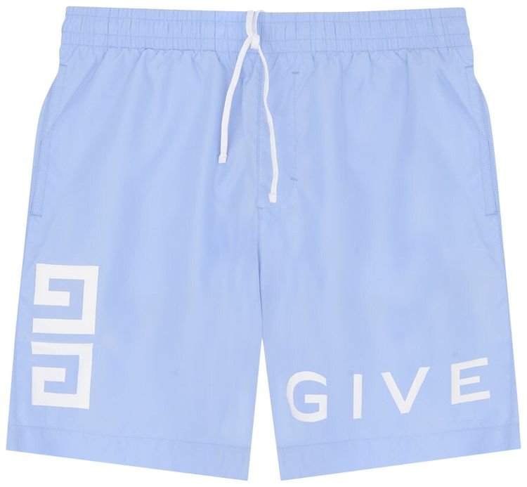 Givenchy Logo Printed Swimshorts Baby Blue