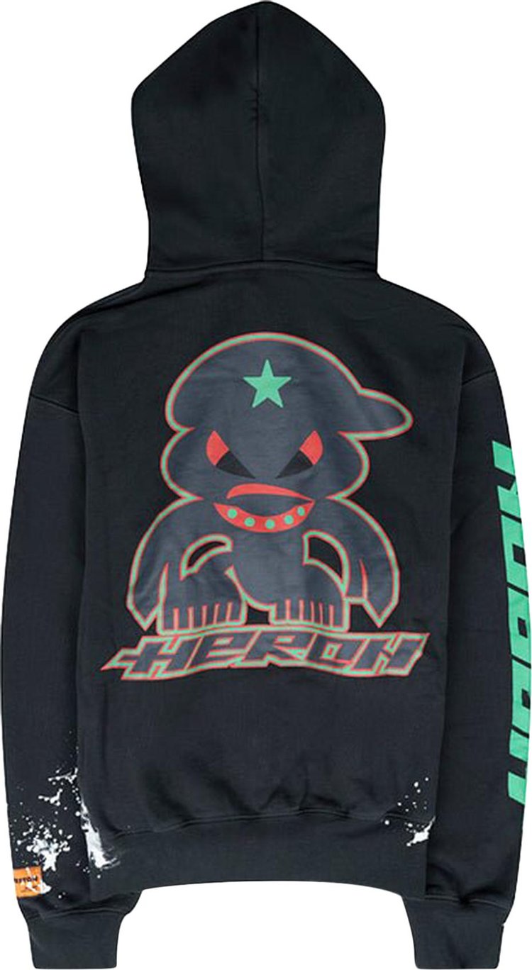 Heron Preston Monster Full Zip Up Hoodie BlackDark Grey