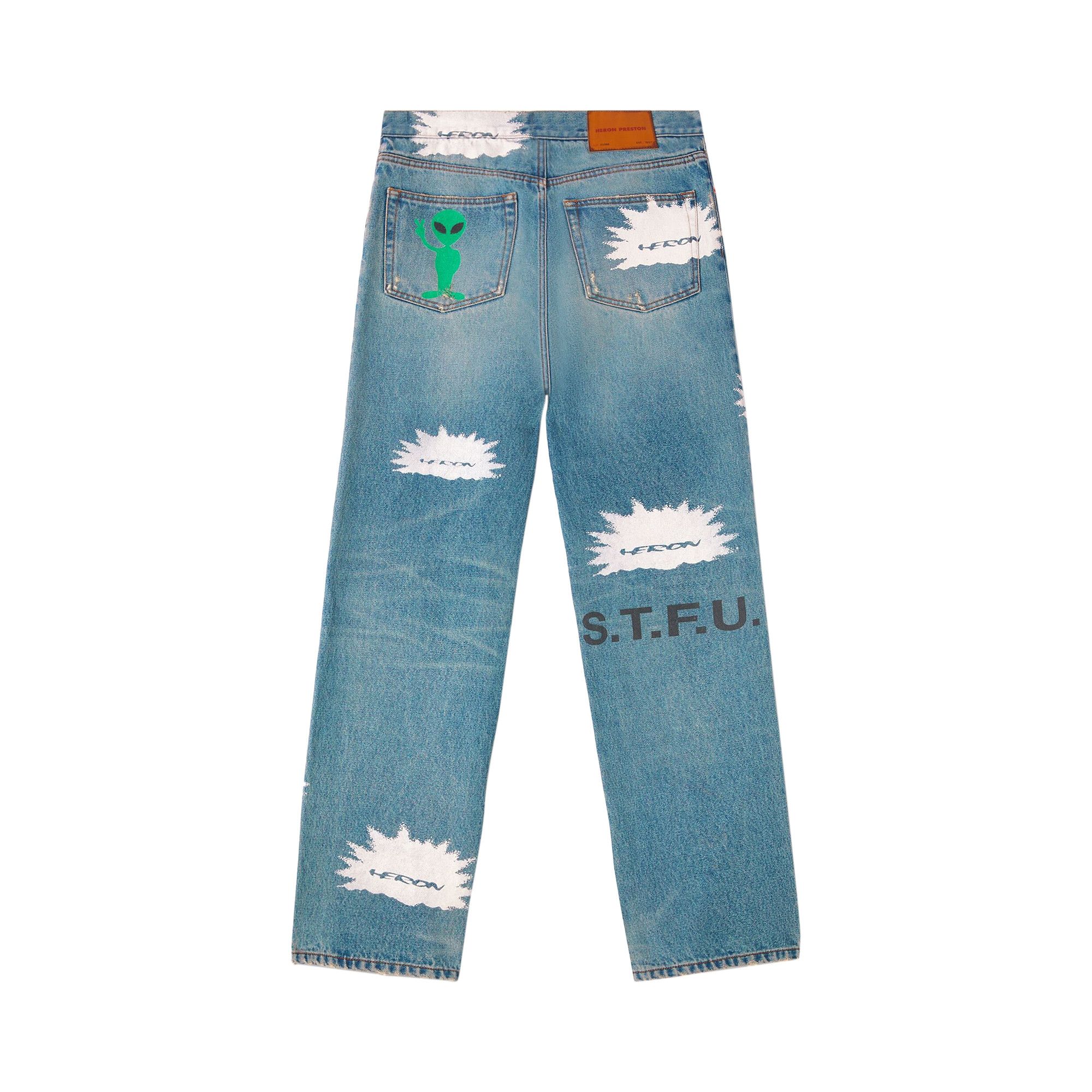 Buy Heron Preston Pattern Denim Pants 'Indigo/White