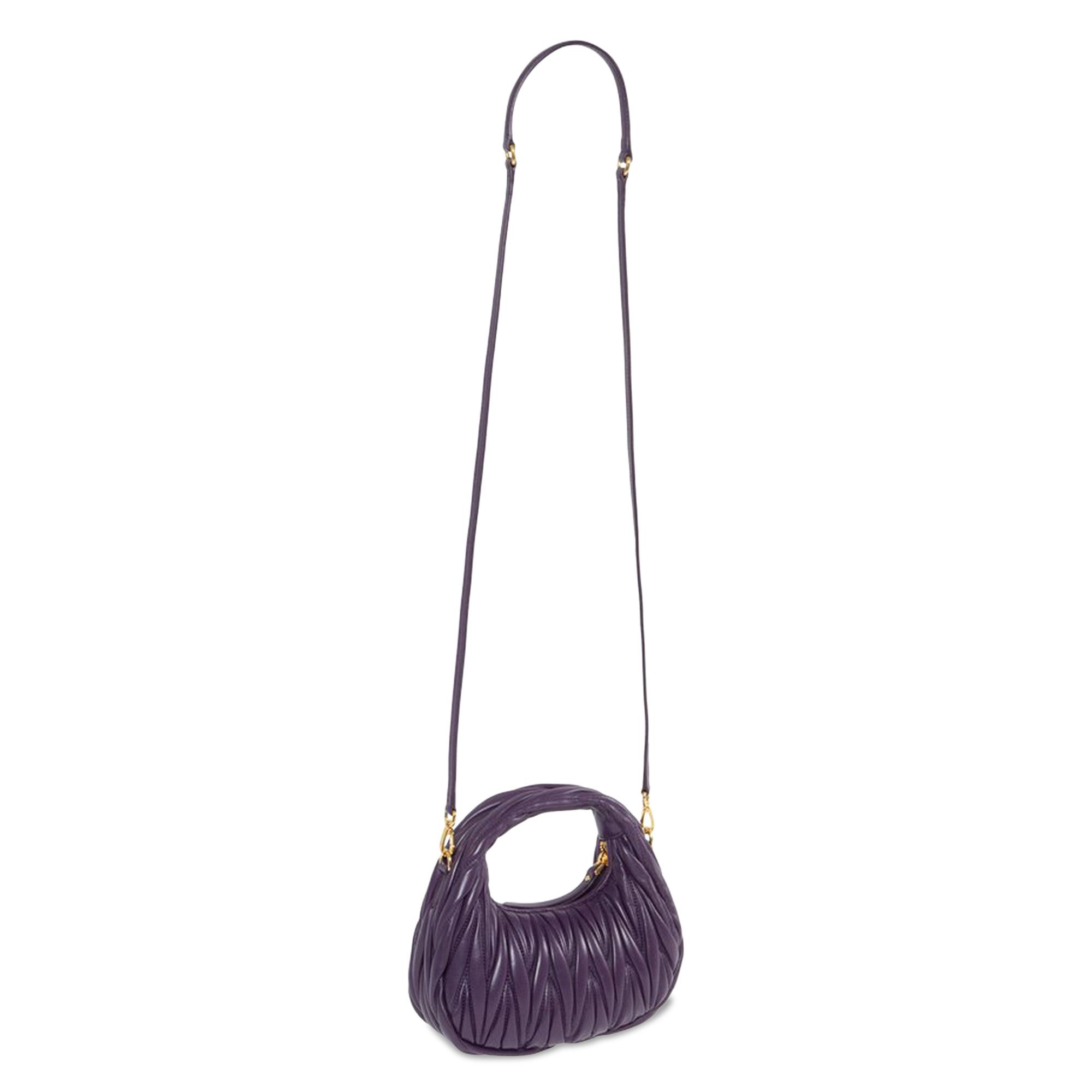 Buy Miu Miu Wander Matelassé Mini Bag 'Viola' - 5BP078V 000