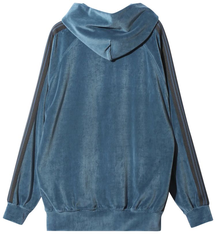 Needles CPE Velour Track Hoodie Smoke Blue