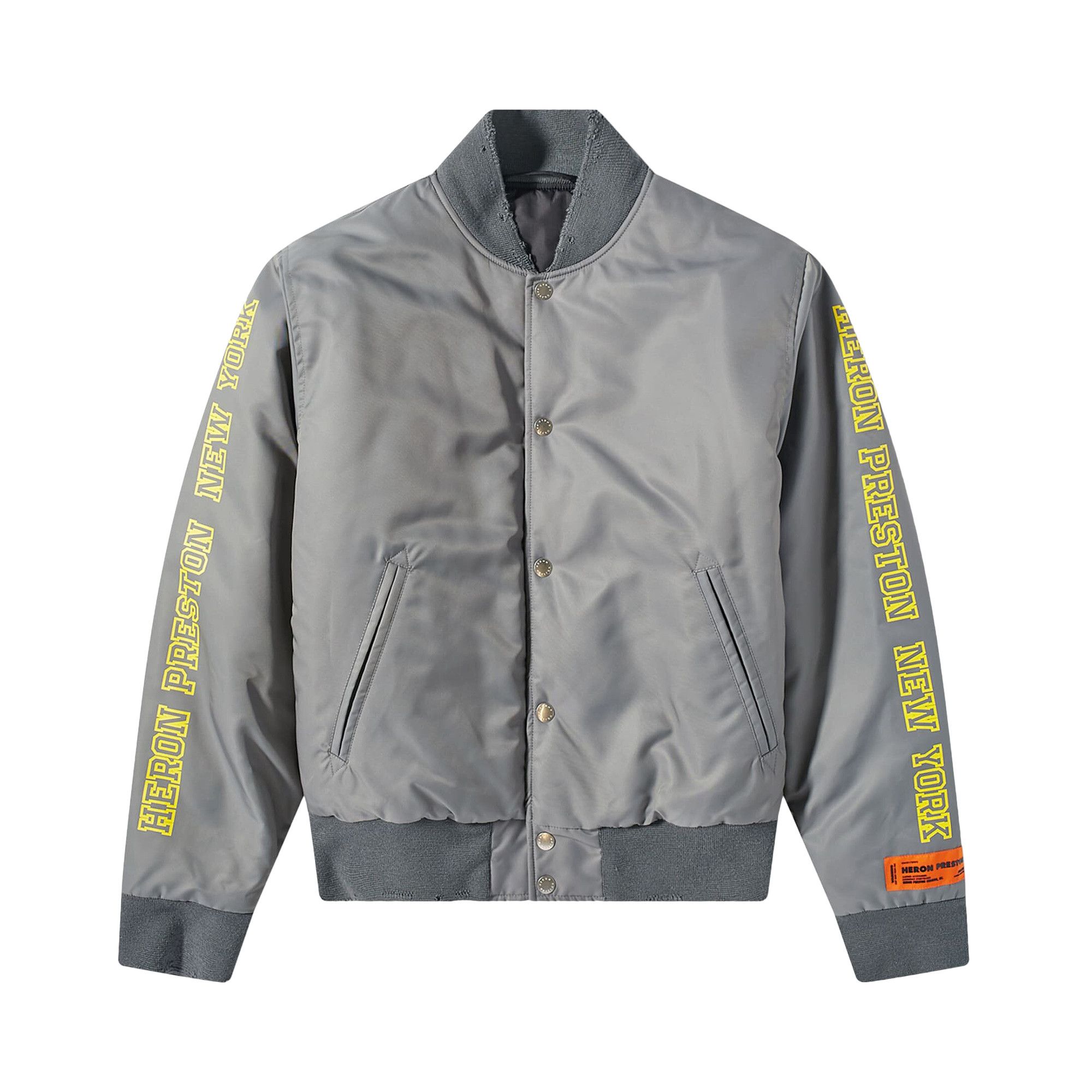Buy Heron Preston Sponsor Nylon Varsity Jacket 'Grey