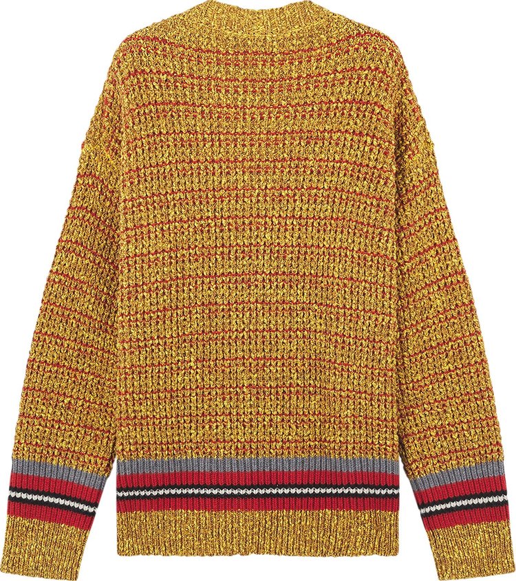 Maison Kitsune Fox Head Crafty Comfort Cardigan Mustard Melange