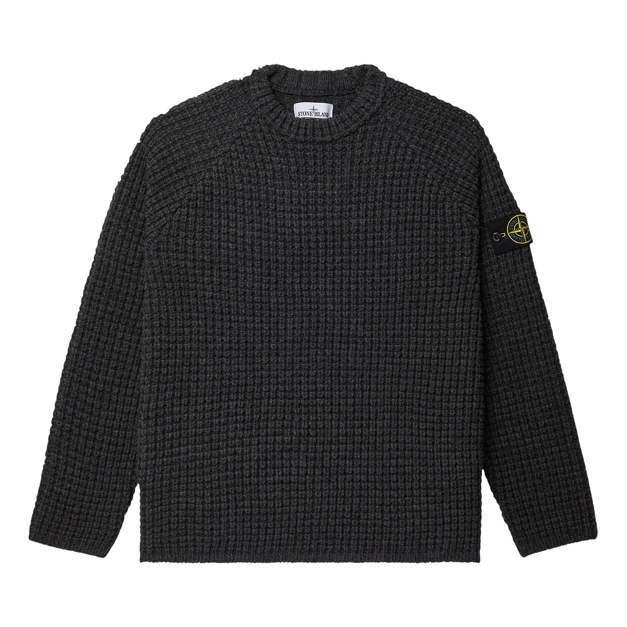 Buy Stone Island Wool Sweater 'Melange Charcoal' - 7915502D5 V0M65