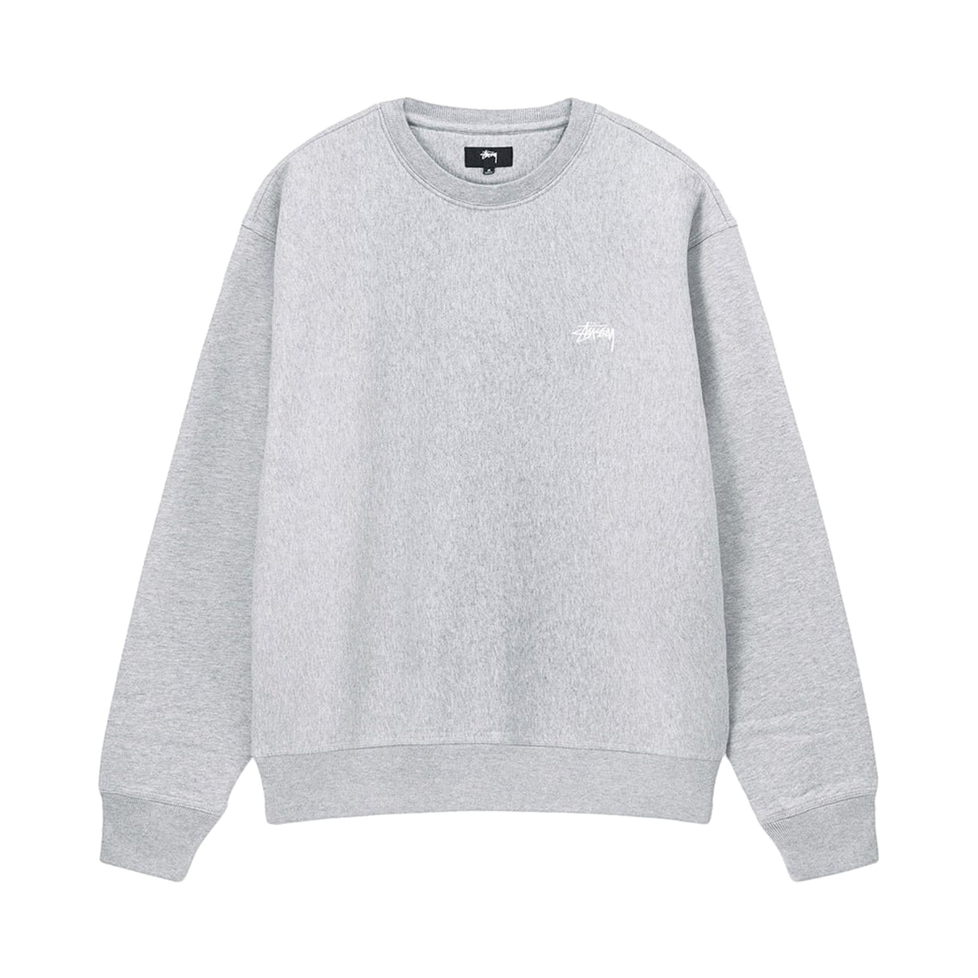 Buy Stussy Stock Logo Crew Sweatshirt Grey Heather 118531 GREY GOAT CA