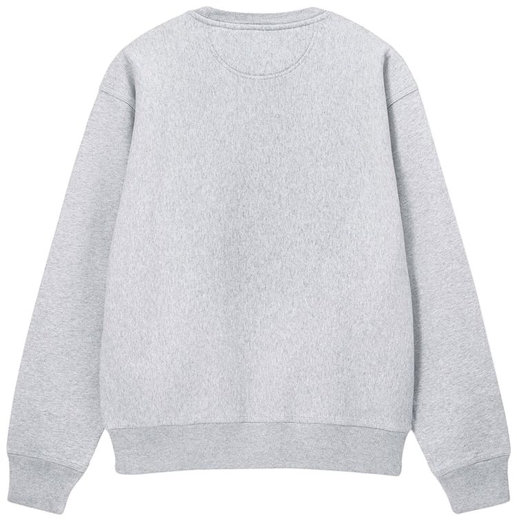 Stussy Stock Logo Crew Sweatshirt Grey Heather