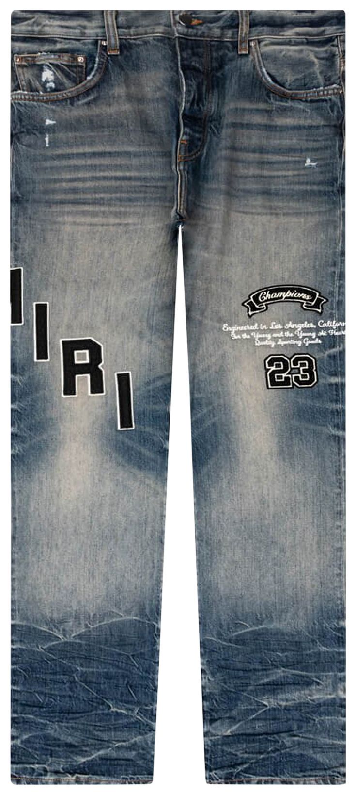 Amiri Hockey Logo Straight Jean Vintage Indigo