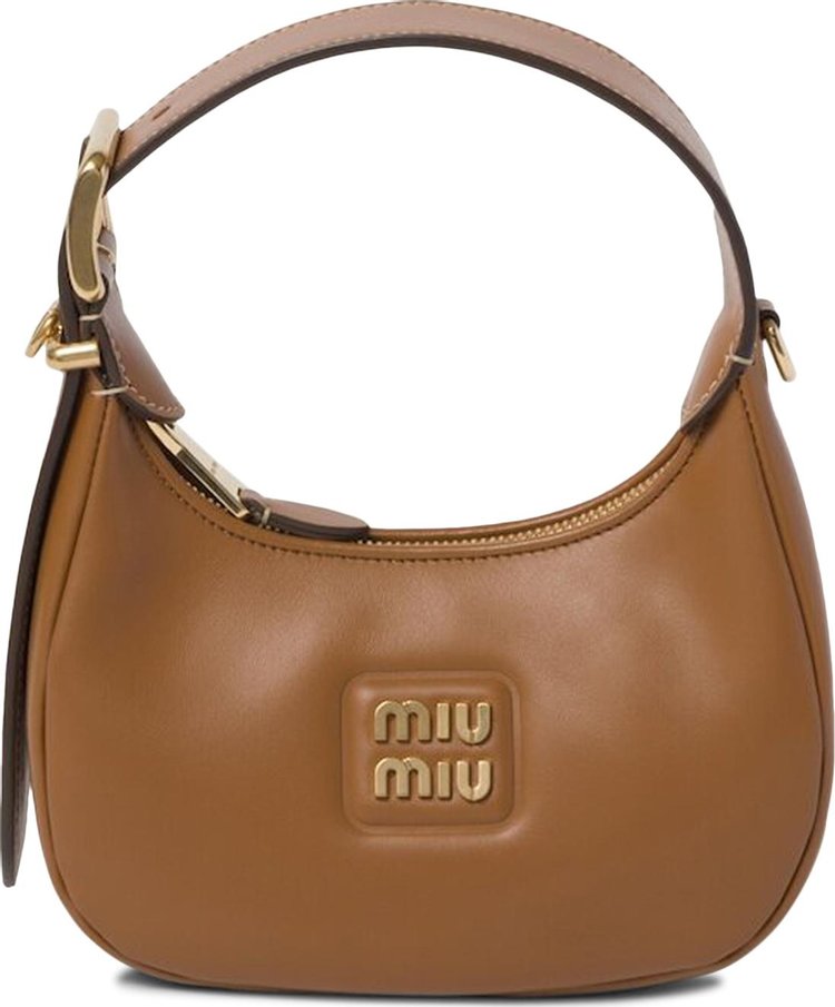 Miu Miu Wander Matelassé Nappa Leather Mini Hobo Bag 'Caramel'
