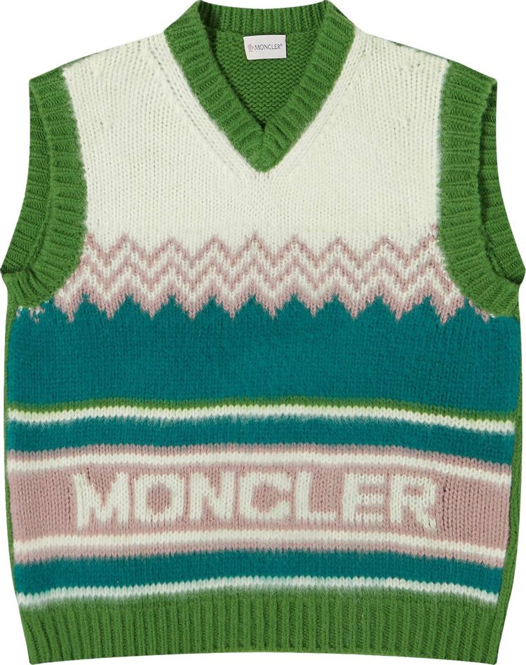 Moncler Knitted Vest 'Green/Pink/White'