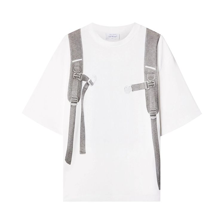 Off White Backpack Skate Short Sleeve Tee WhiteBlack