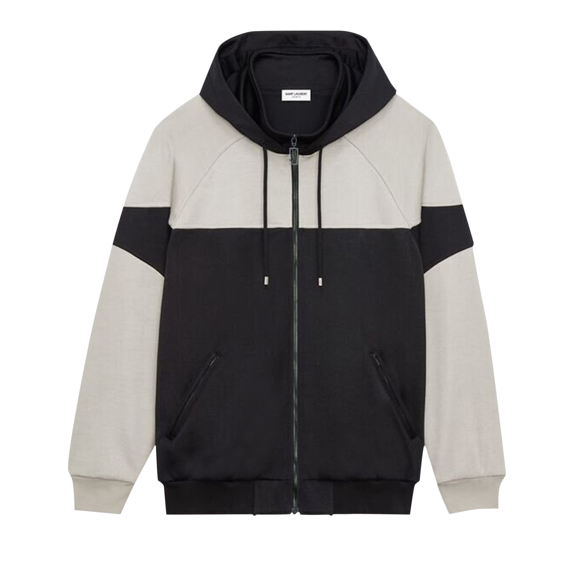 Buy Saint Laurent Zip Up Hoodie 'Black/Pearl' - 754100 Y37IT 1099