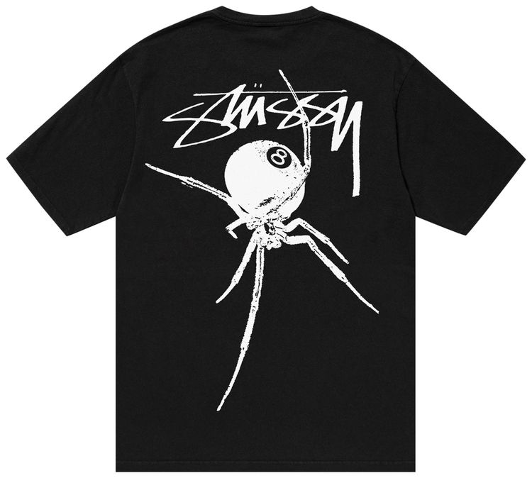 Stussy Arachnid Pigment Dyed Tee Black