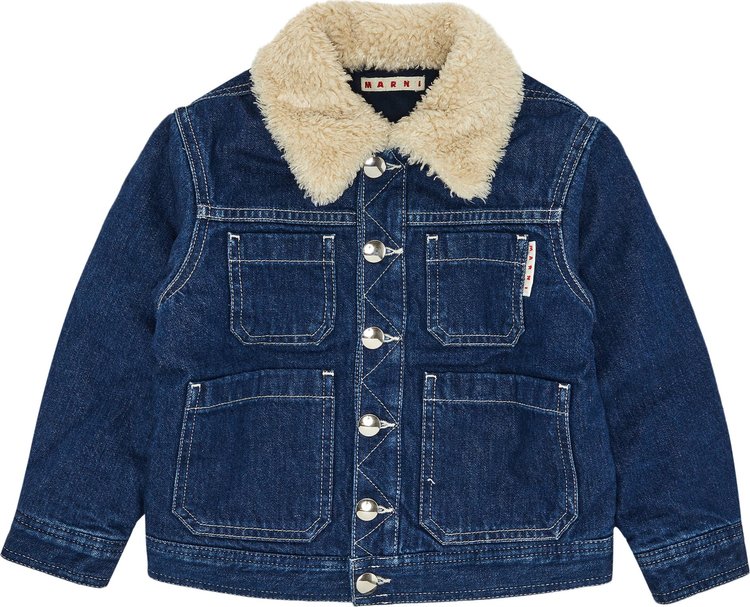 Marni Kids Sherpa Trucker Jacket 'Blue'