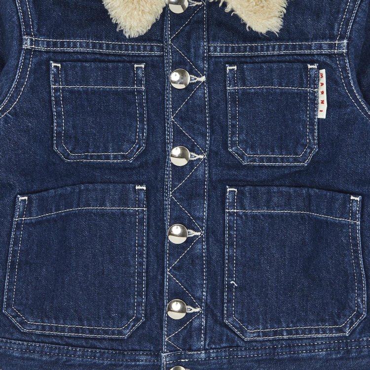 Marni Kids Sherpa Trucker Jacket Blue