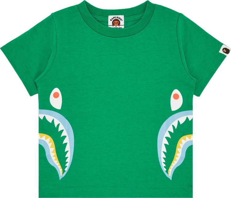 BAPE Kids Colors Side Shark Tee 'Green'