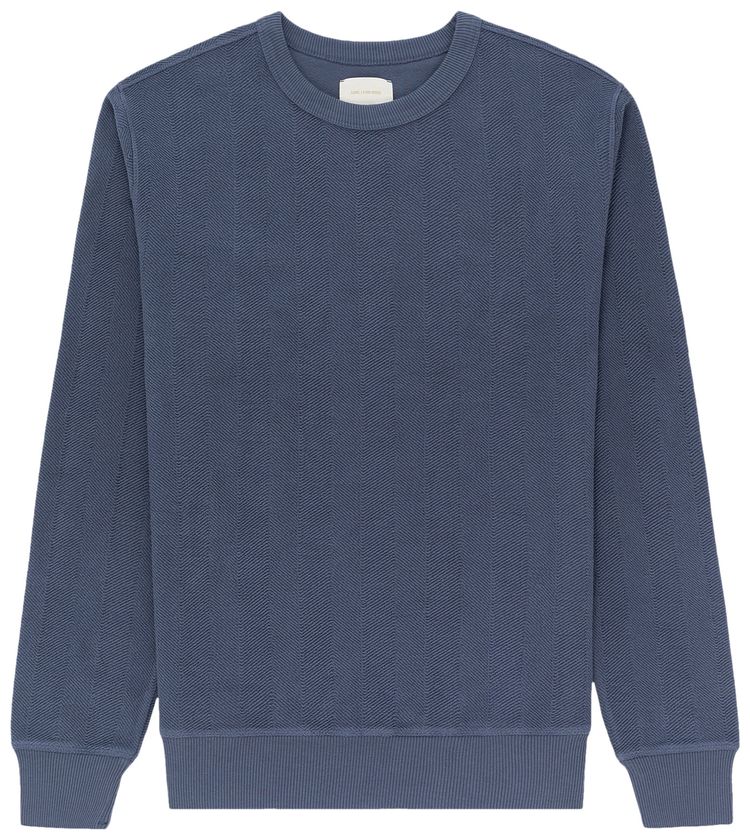 Aime Leon Dore Herringbone Terry Uniform Crewneck Sweatshirt Vintage Indigo