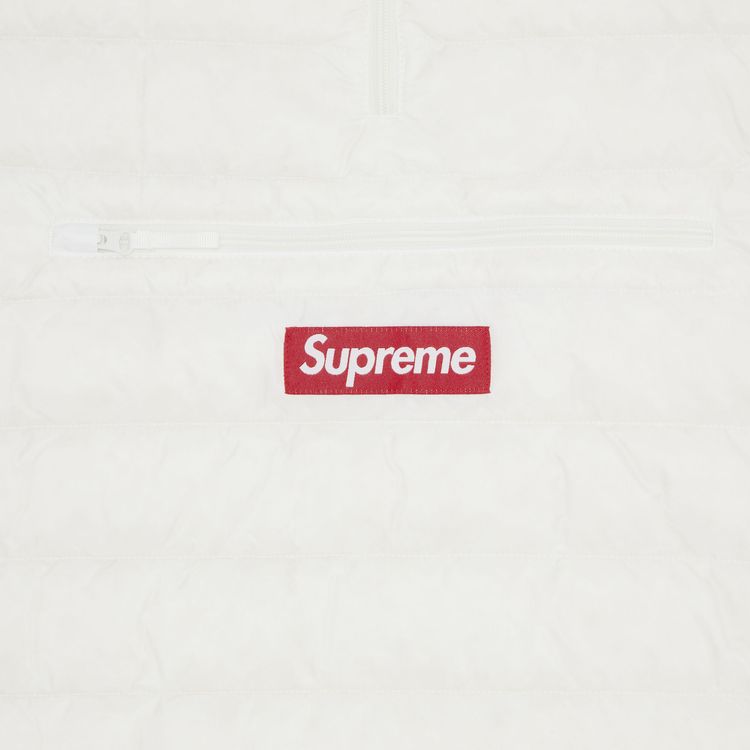 Supreme Micro Down Half Zip Hooded Pullover White