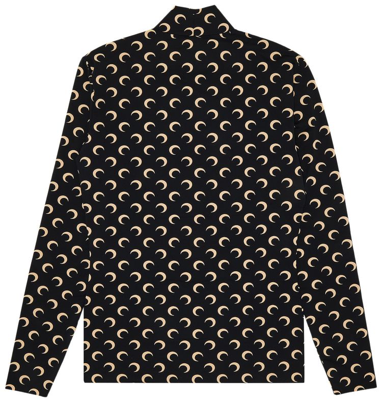 Marine Serre Regenerated All Over Moon Jersey Second Skin Top Black