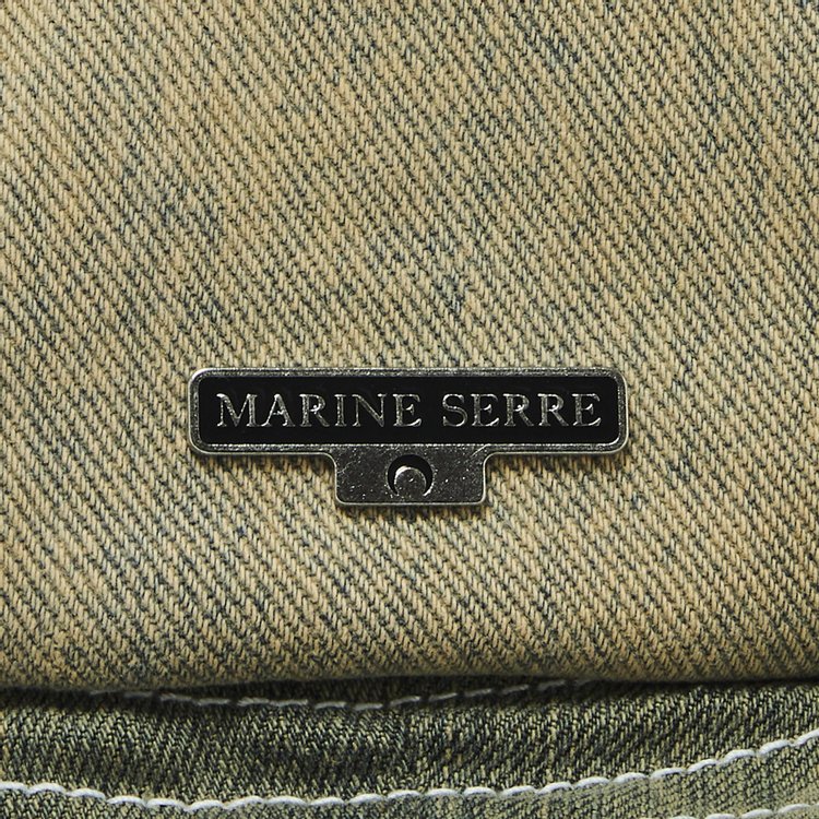 Marine Serre Regenerated Denim Bell Hat Washed Denim