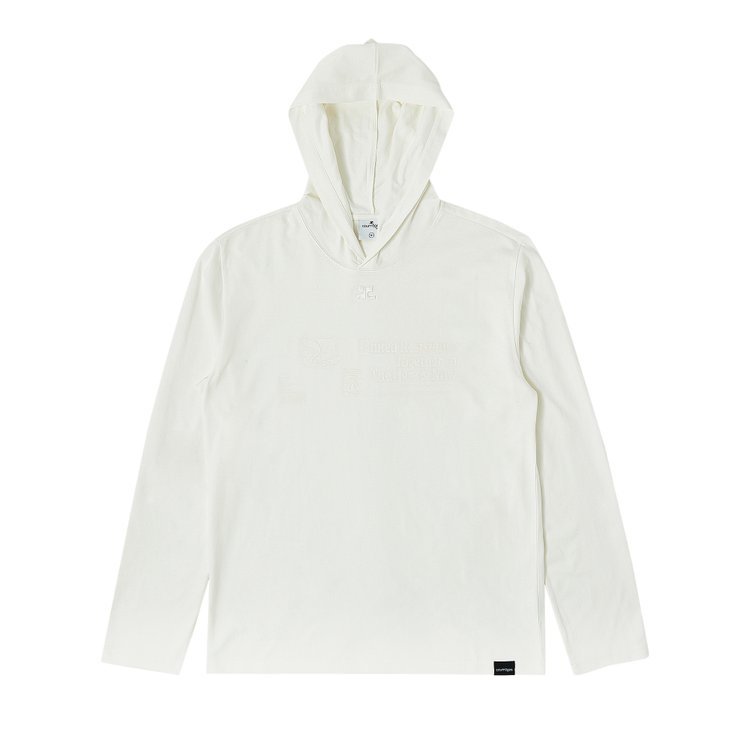 Courrèges Hooded Printed Long-Sleeve T-Shirt 'Heritage White'