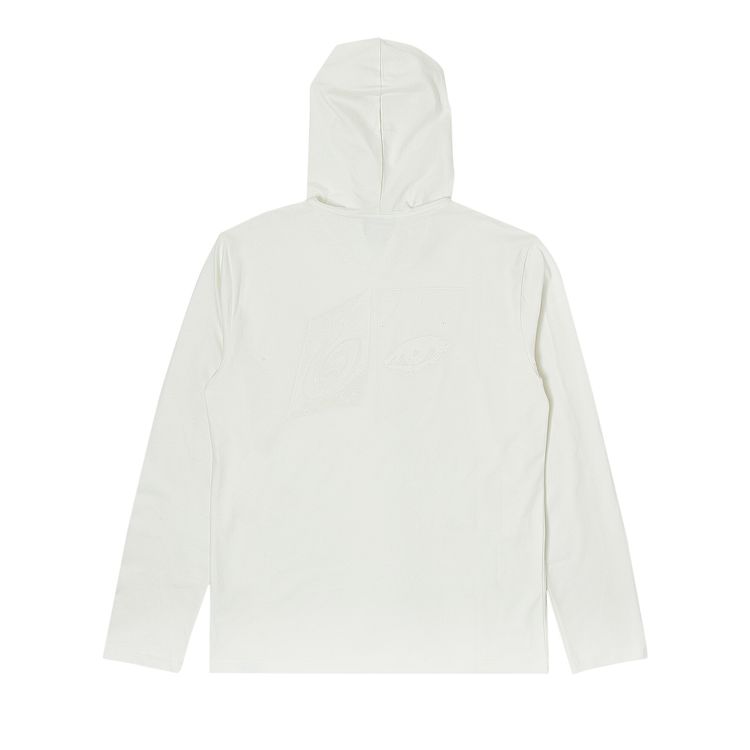 Courreges Hooded Printed Long Sleeve T Shirt Heritage White