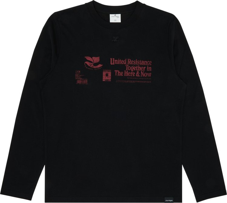 Courrèges AC Straight Printed Long-Sleeve T-Shirt 'Black'