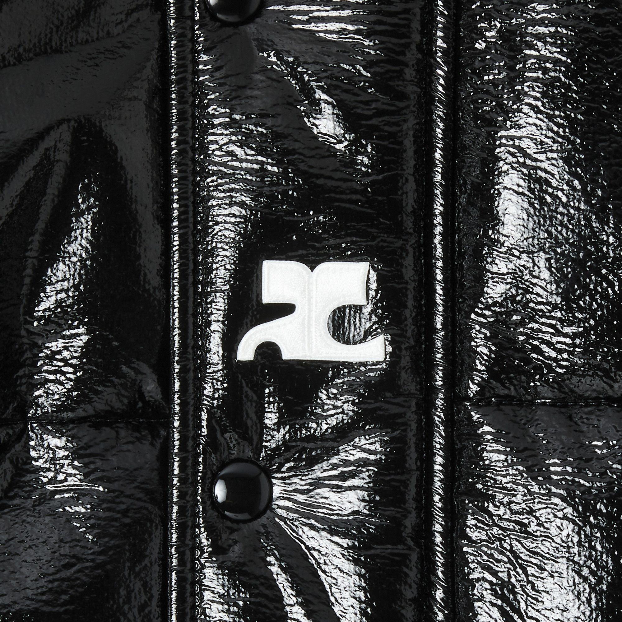 Black vinyl puffer on sale