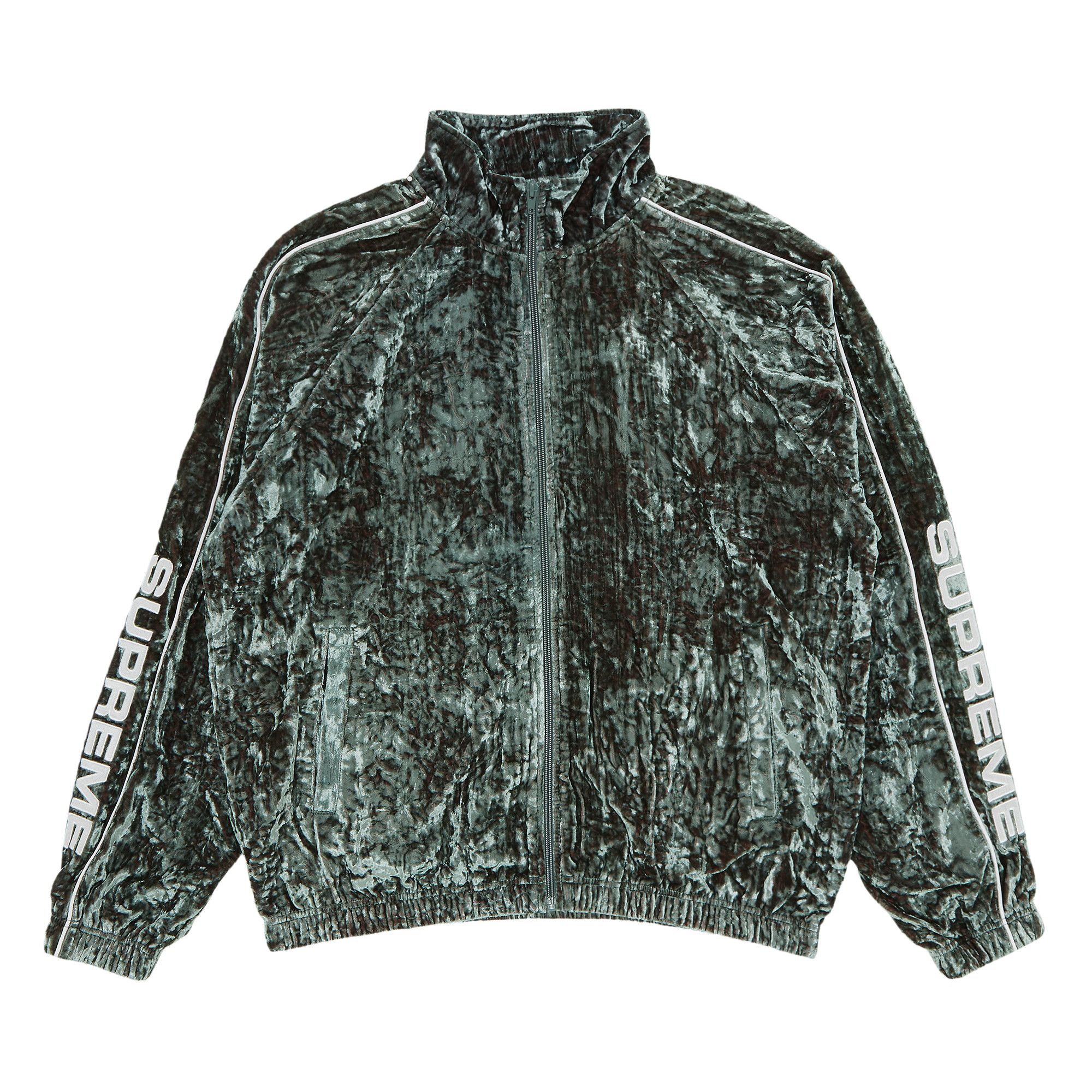 ジャケット/アウターSupreme Crushed Velvet TrackJacket Olive