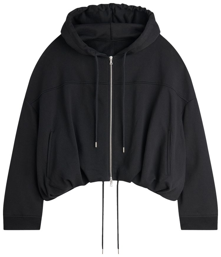 Dries Van Noten Drape Zip Hoodie Black