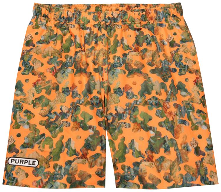 PURPLE BRAND Logo Shorts Orange Camo