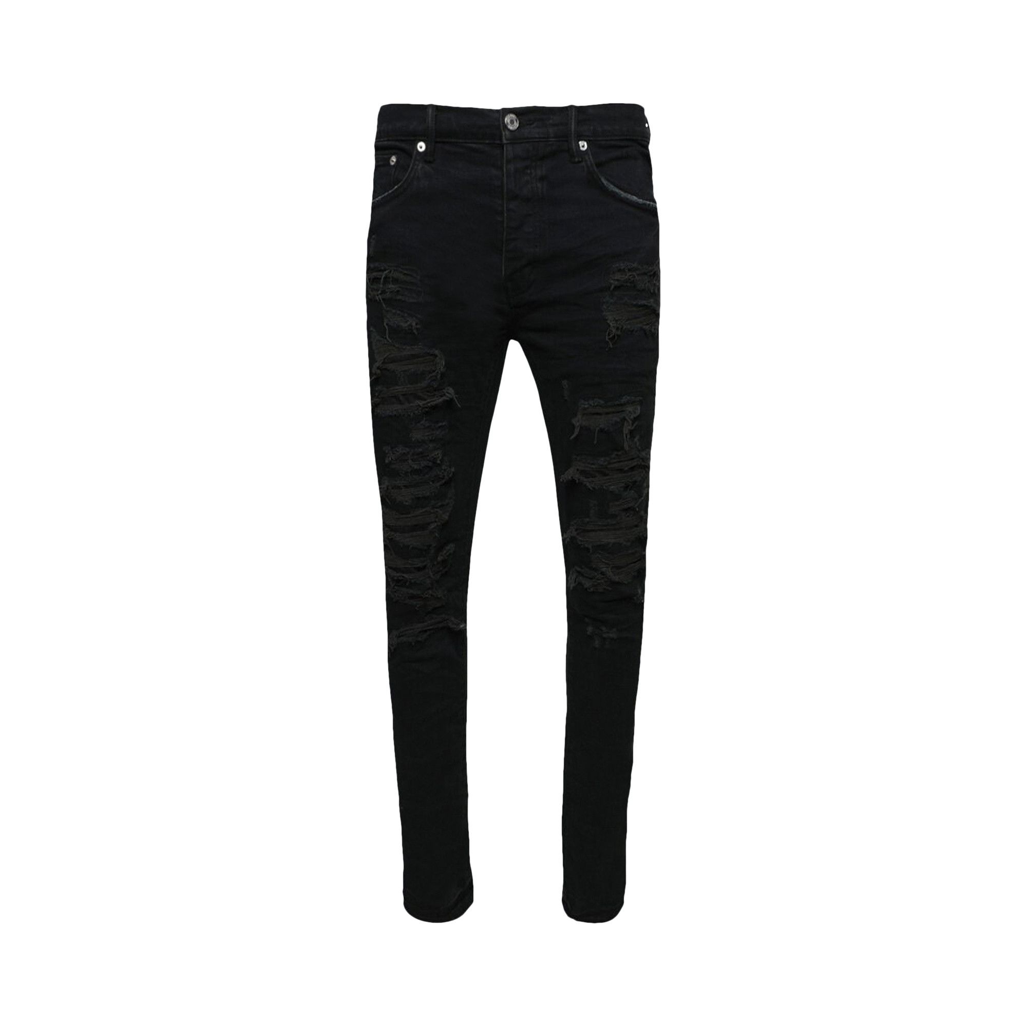 Buy PURPLE BRAND Destroy Repair Jeans 'Black' - P001 BLDR123