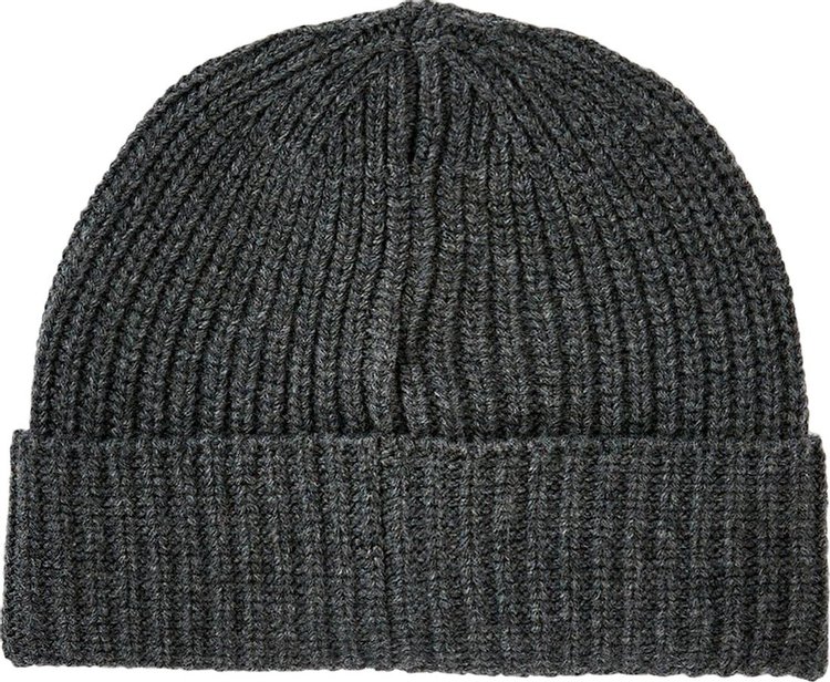 Stone Island Ribbed Beanie Melange Dark Grey