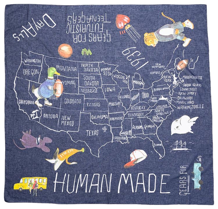 Human Made Big Bandana Stole Navy