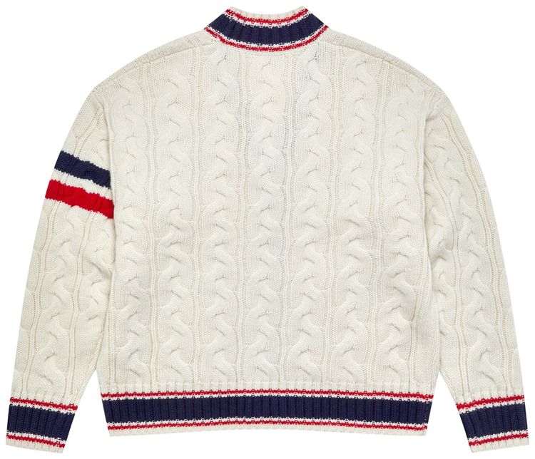 BAPE College Badges Knit Cardigan Ivory