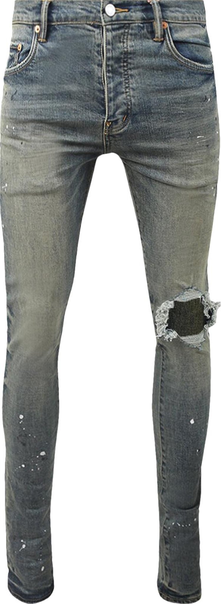 PURPLE BRAND Mid Paint Blowout Jeans 'Blue'