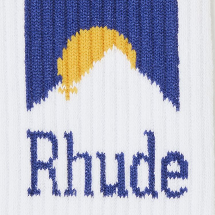 Rhude Mountain Logo Sock WhiteNavyMustard