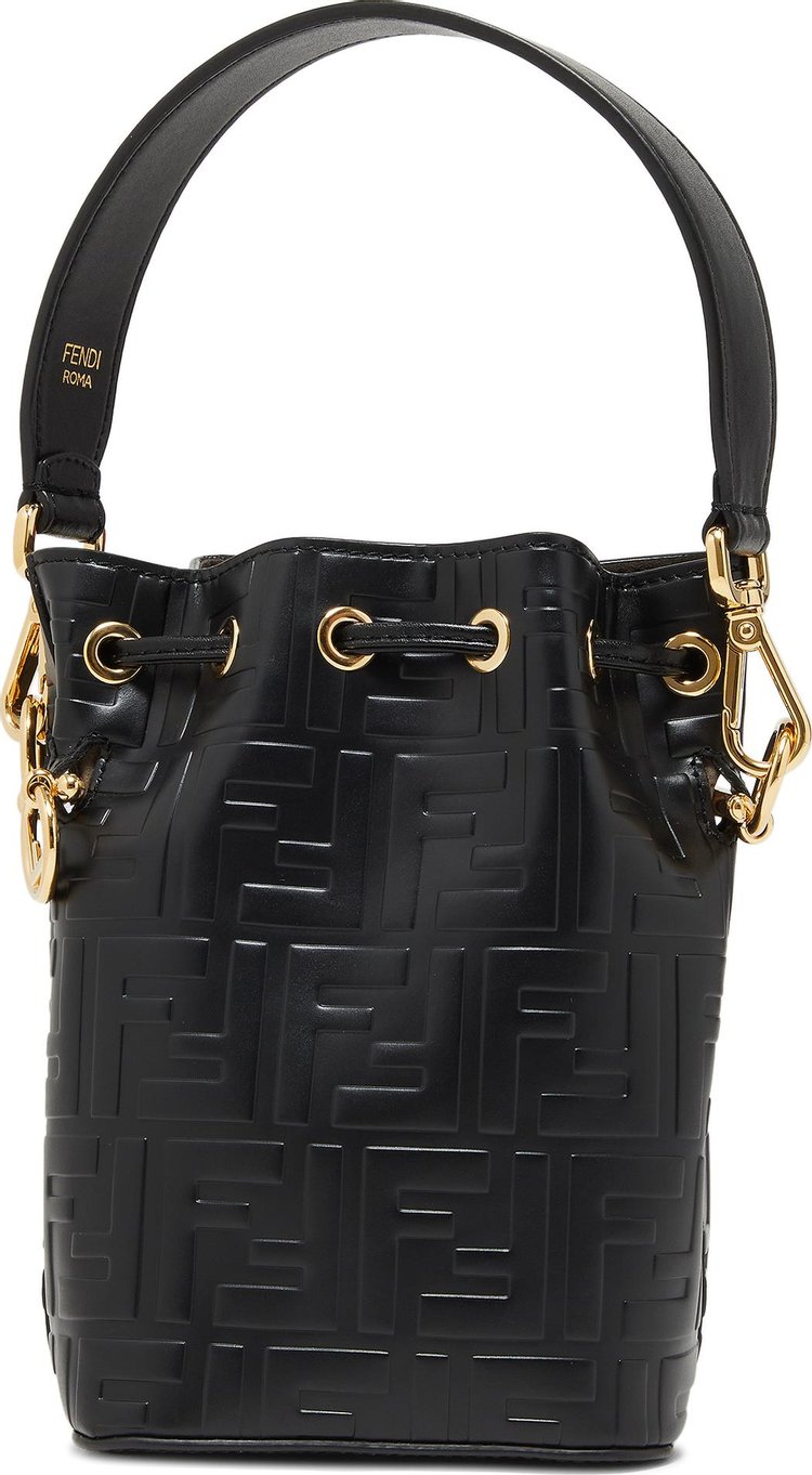 Fendi Mon Tresor Leather Mini Bag Black