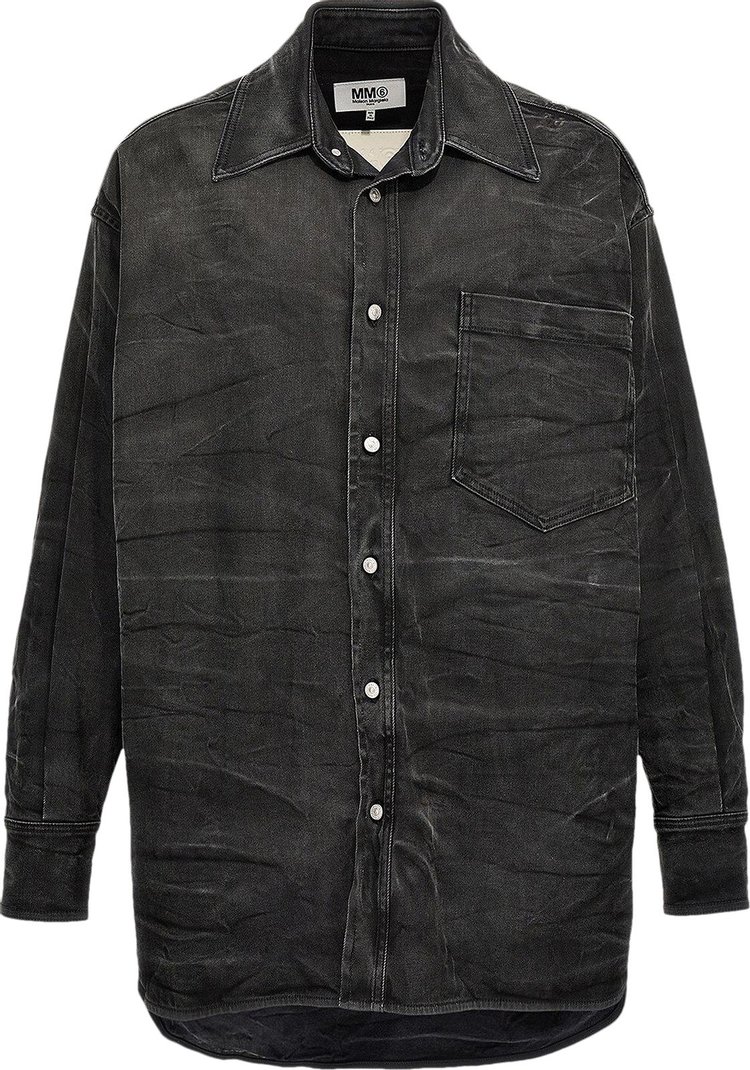 MM6 Maison Margiela Crease Effect Denim Shirt 'Black'